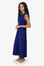 Stella McCartney Blue Sleeveless Floral Midi Dress Size 40