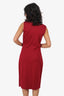 Elie Tahari Red Sleeveless Ruffle Detail Dress Size 6
