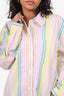 Ganni Pink/Yellow Striped Button Up Shirt Size 44
