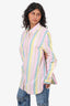Ganni Pink/Yellow Striped Button Up Shirt Size 44