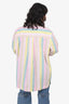 Ganni Pink/Yellow Striped Button Up Shirt Size 44
