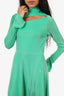 Rotate Green Metallic Long Sleeve Cut-Out Detail Dress Size 38