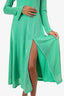 Rotate Green Metallic Long Sleeve Cut-Out Detail Dress Size 38