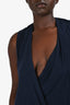 Acne Studios Navy Draped Asymmetrical Midi Dress Size M