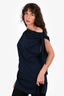 Dries Van Noten Navy Cotton Asymmetrical Tied Sleeveless Top Size L