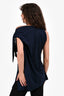 Dries Van Noten Navy Cotton Asymmetrical Tied Sleeveless Top Size L