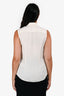 Theory Cream Silk Sleeveless Button Down Top Size S