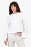 Proenza Schouler White Cotton Poplin Cropped Mandarin Collar Shirt Size 4