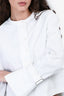 Proenza Schouler White Cotton Poplin Cropped Mandarin Collar Shirt Size 4