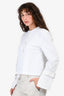 Proenza Schouler White Cotton Poplin Cropped Mandarin Collar Shirt Size 4