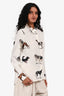 Stella McCartney Cream Dog Printed Silk Blouse Size 40