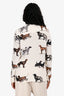 Stella McCartney Cream Dog Printed Silk Blouse Size 40