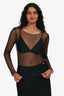 Dries Van Noten Black Mesh/ Net Long Sleeves Top Size 36
