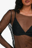 Dries Van Noten Black Mesh/ Net Long Sleeves Top Size 36