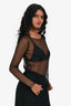 Dries Van Noten Black Mesh/ Net Long Sleeves Top Size 36