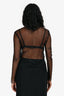 Dries Van Noten Black Mesh/ Net Long Sleeves Top Size 36