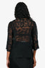 Dries Van Noten Black Floral Embroidered Sheer 3/4 Sleeve Blouse Size 40