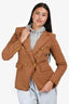 Veronica Beard Brown Tweed Double Breasted Blazer with Grey Dickey Hood Size 4