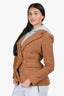 Veronica Beard Brown Tweed Double Breasted Blazer with Grey Dickey Hood Size 4