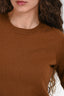 Veronica Beard Brown Cashmere Short Sleeves Knit Sweater Size S