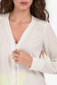 Veronica Beard Cream Silk Long Sleeves Blouse Size 4