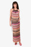 Missoni Pink/Brown Knit Halterneck Maxi Dress with Slip Size 38