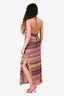 Missoni Pink/Brown Knit Halterneck Maxi Dress with Slip Size 38