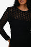 Christian Dior Black Lace Knit Long Sleeves Dress with Slip Size 4 US