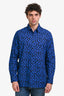 Louis Vuitton Blue/Black Printed DNA Button-Up Shirt Size S Mens