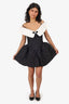 Shushu/Tong Black/White Corset Crystal Bow Detail Mini Dress Size 10