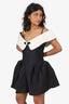 Shushu/Tong Black/White Corset Crystal Bow Detail Mini Dress Size 10