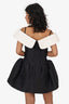 Shushu/Tong Black/White Corset Crystal Bow Detail Mini Dress Size 10
