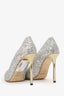 Jimmy Choo Silver Glittery Pointed Heels Size 38.5