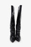 Paris Texas Black Croc Embossed Knee High Pointed Boots Size 39