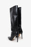 Paris Texas Black Croc Embossed Knee High Pointed Boots Size 39