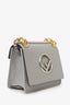 Fendi Grey Leather Small Kan I Flap Shoulder Bag
