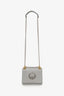 Fendi Grey Leather Small Kan I Flap Shoulder Bag