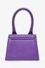 Jacquemus Purple Brushed Leather Le Chiquito Top Handle with Strap