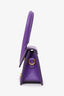 Jacquemus Purple Brushed Leather Le Chiquito Top Handle with Strap