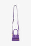 Jacquemus Purple Brushed Leather Le Chiquito Top Handle with Strap