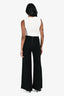 Diane von Furstenberg White/Black Lace Detail Jumpsuit Size 0