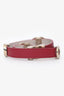 Bvlgari Red Leather Leather Double Wrap Gold-Tone Plated Bracelet