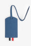 Thom Browne Blue Leather Luggage Tag