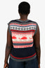 Weekend Max Mara Navy Multicolour Alpaca Blend Whale Print Knit Vest Size M