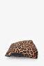 Loewe 2016 Brown Pony Hair Calfskin Leather Leopard Print Zip Pouch