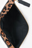 Loewe 2016 Brown Pony Hair Calfskin Leather Leopard Print Zip Pouch