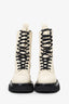 Bottega Veneta Off White Lug Leather Lace-Up Boots Size 37.5