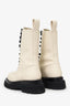 Bottega Veneta Off White Lug Leather Lace-Up Boots Size 37.5