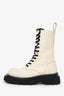 Bottega Veneta Off White Lug Leather Lace-Up Boots Size 37.5
