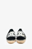 Pre-Loved Chanel™ Black/White Tweed CC Espadrilles Size 38